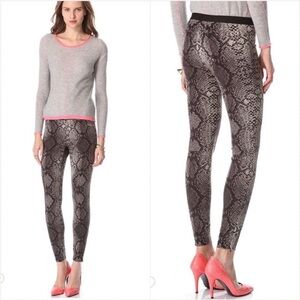 Rebecca Taylor Black, Gray, And Beige  Snakeskin Leggings